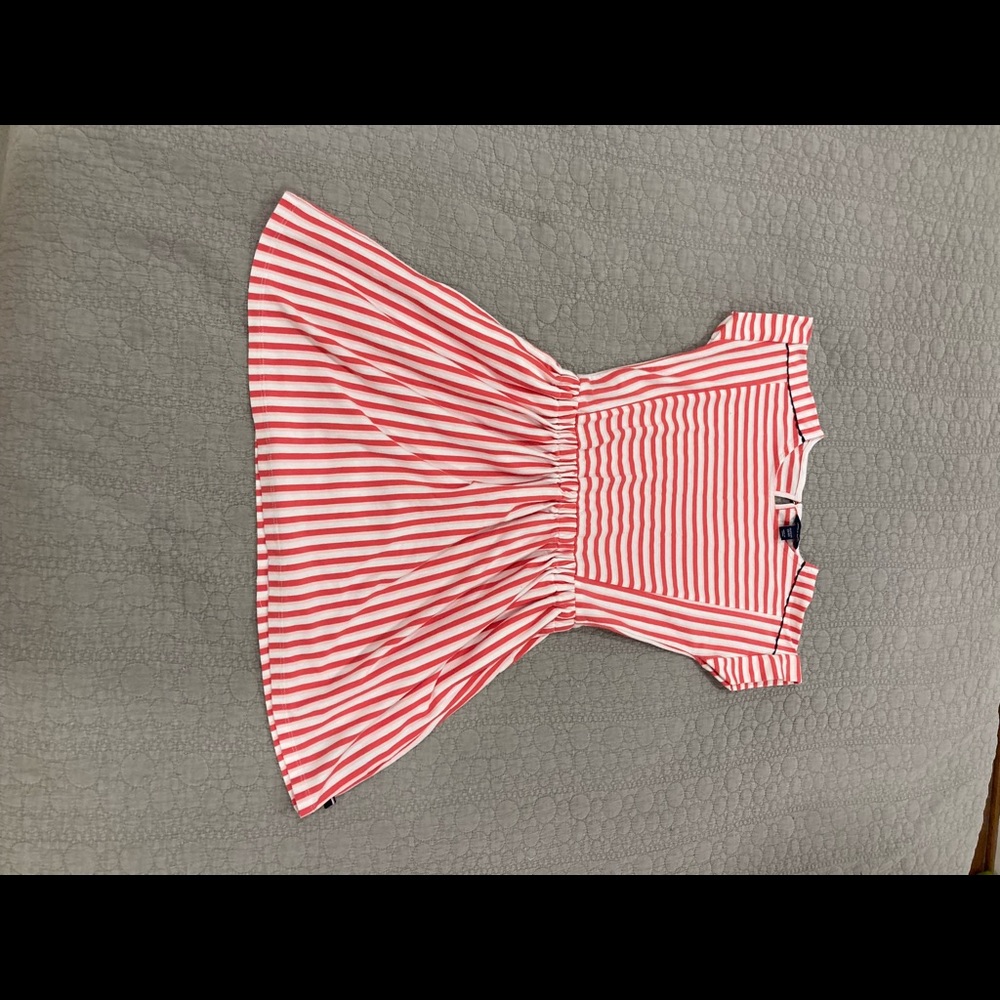 Kids Tommy Hilfiger red and white striped dress( size M 8/10 )